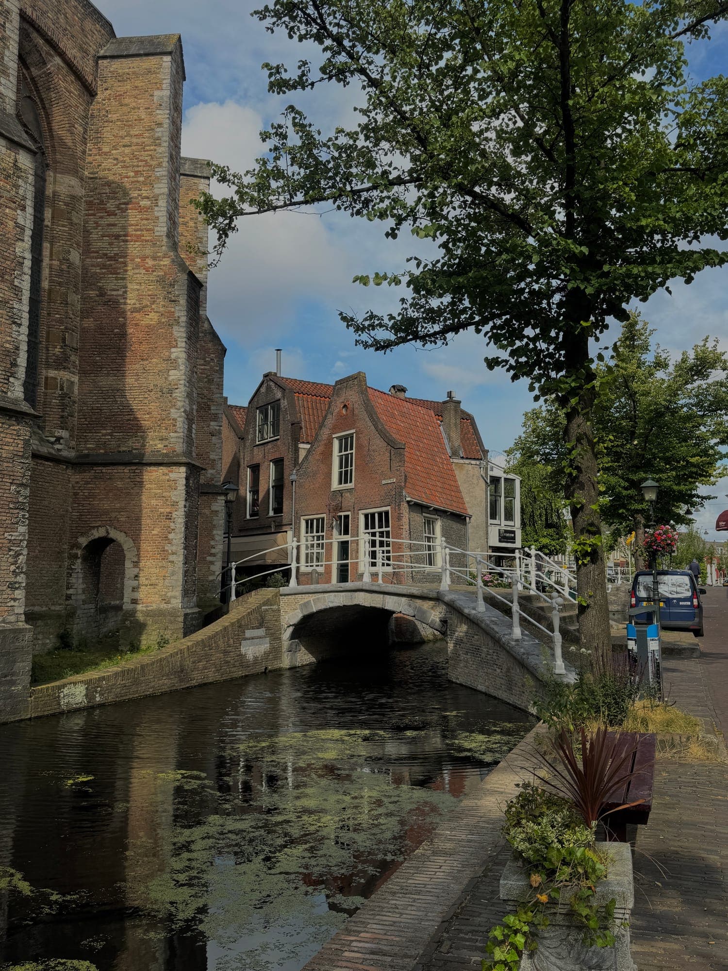 Canal and bridge in Delft