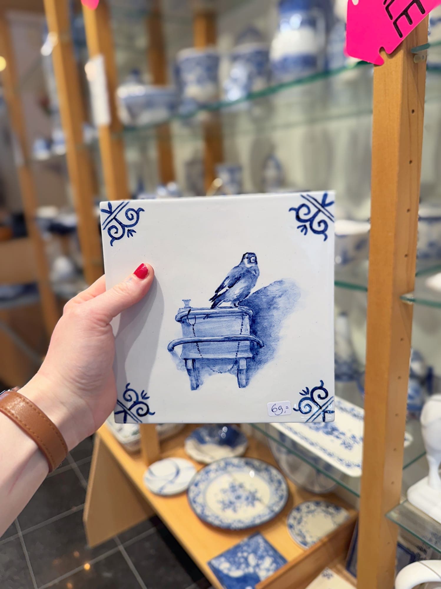 Hand-painted Delft Blue tile