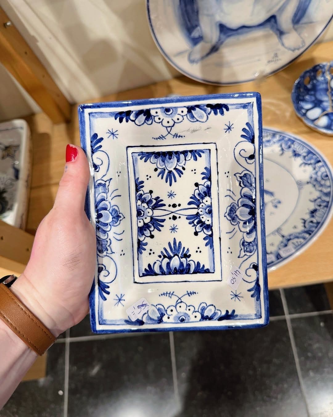 Hand-painted Delft Blue tray